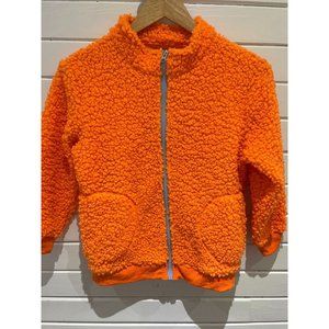 Kip&Co of Australian Deep Pile Fleece %100 cotton Sherpa Kid sz 7 orange jacket